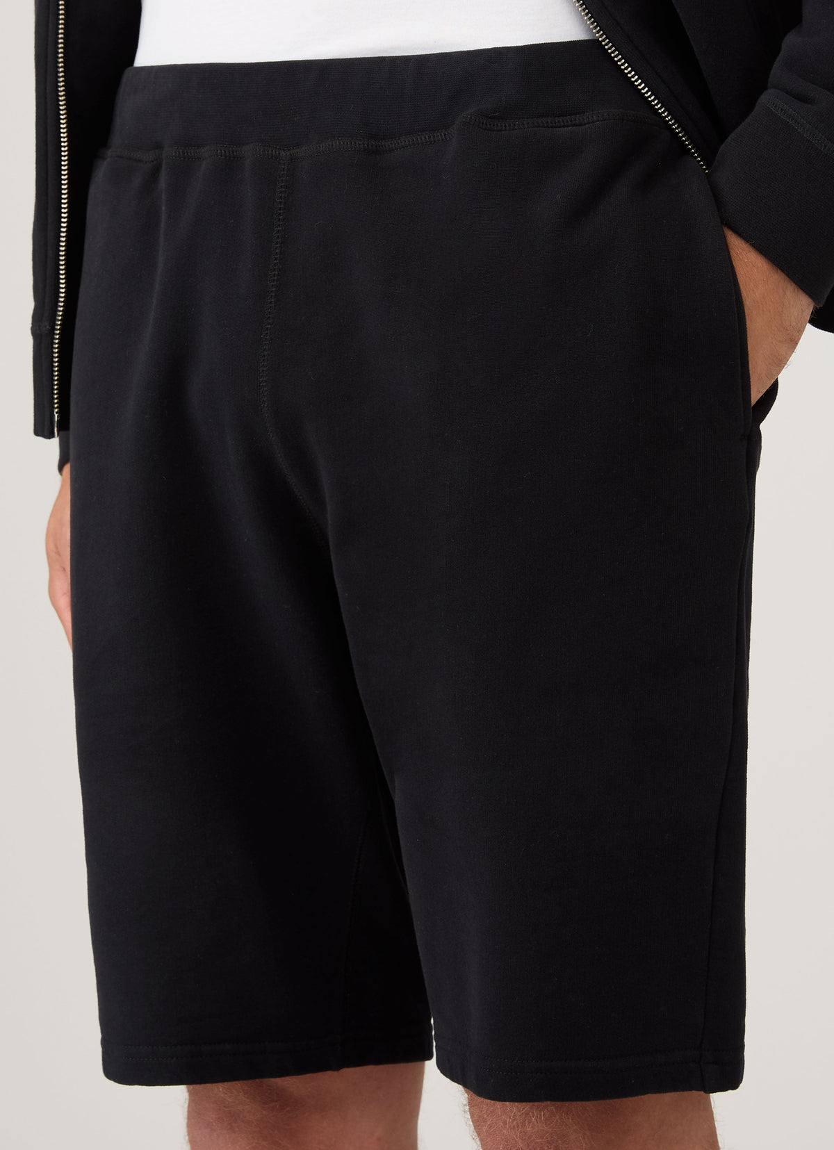 Short en molleton bouclé pour homme - Noir