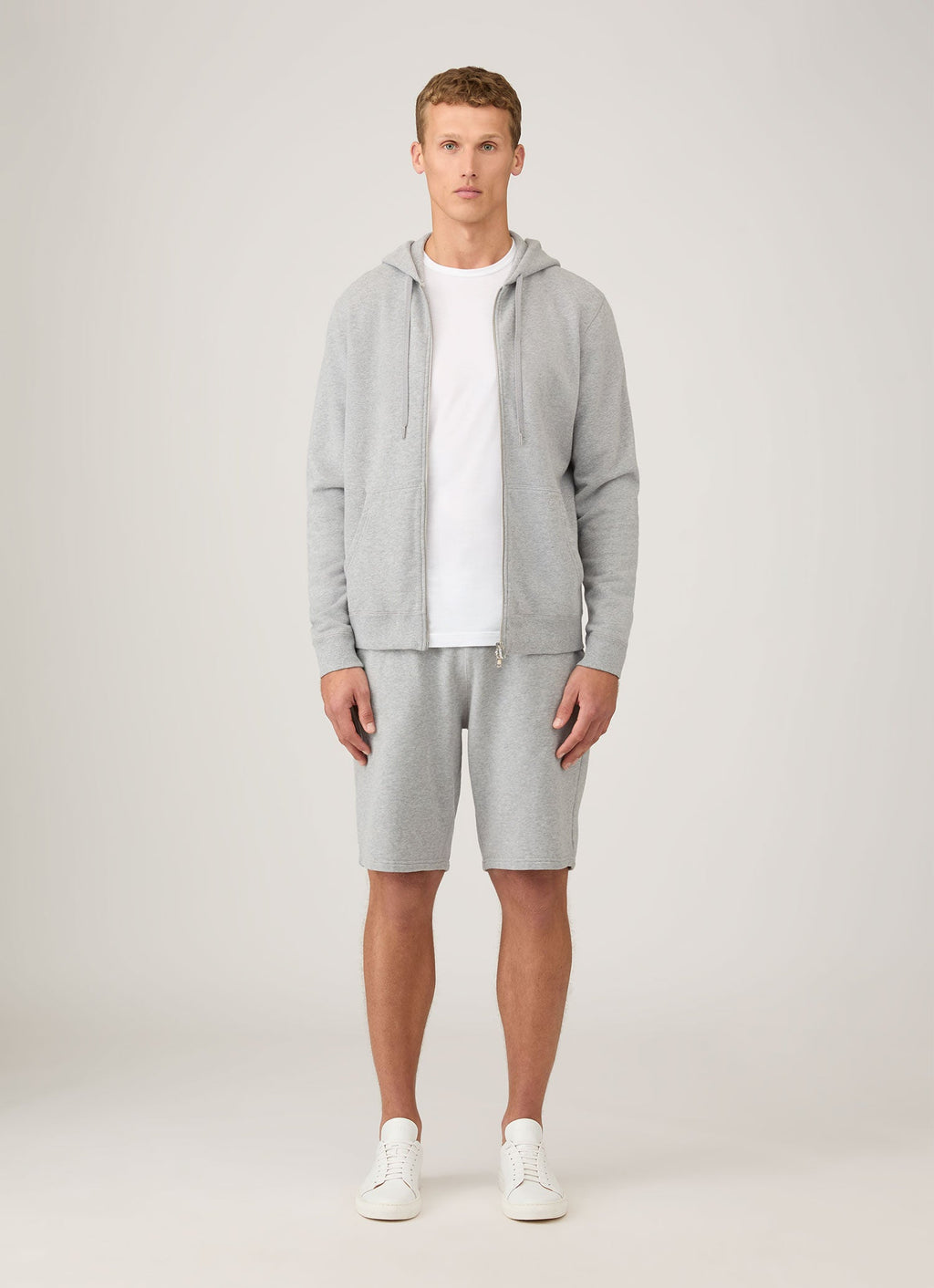 Short en molleton bouclé gris chiné pour homme