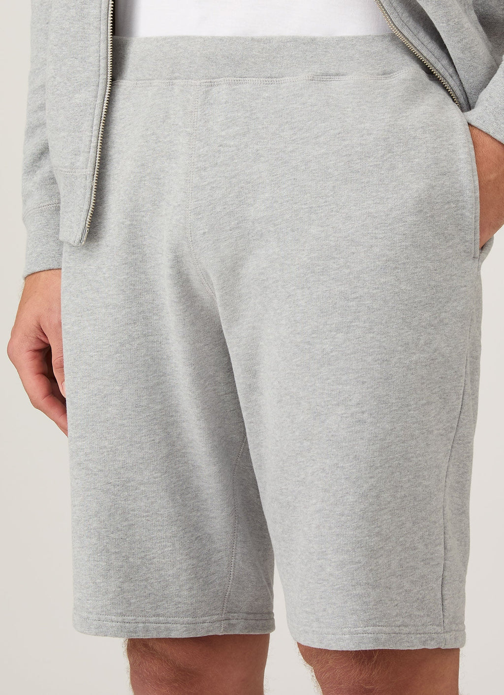 Short en molleton bouclé gris chiné pour homme