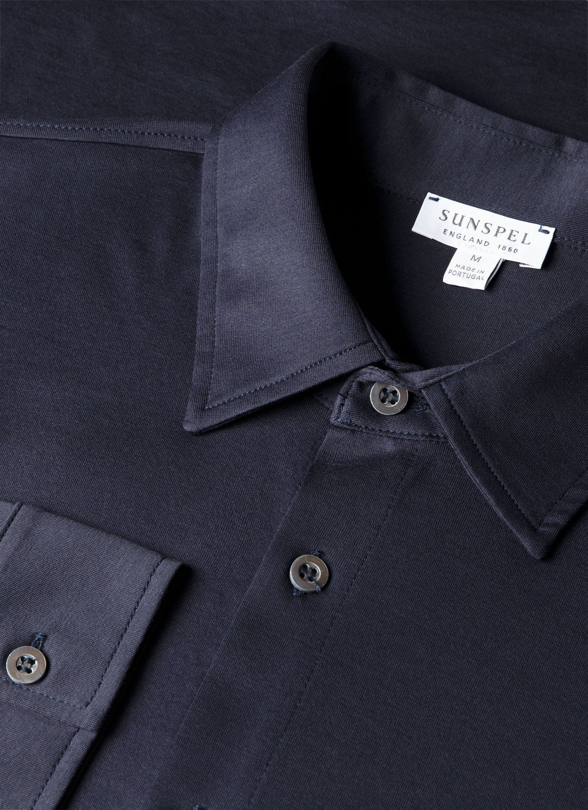 Chemise classique en jersey pour homme, couleur bleu marine