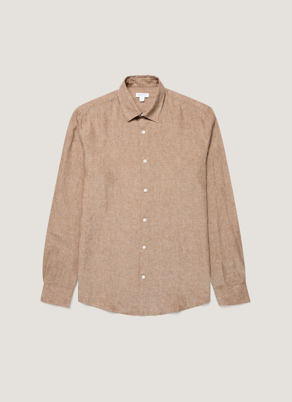 Chemise en lin homme couleur Noyer