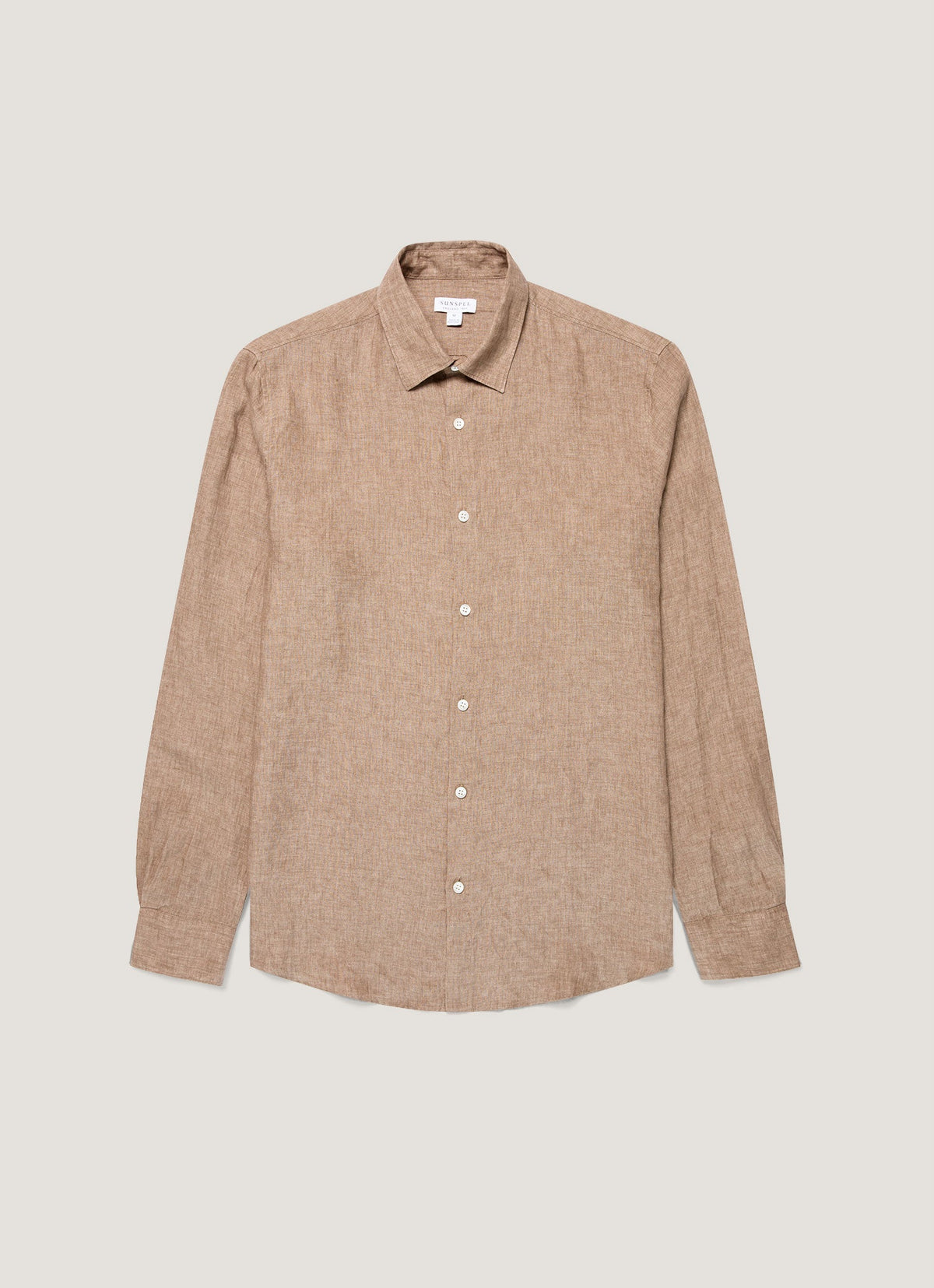 Chemise en lin homme couleur Noyer