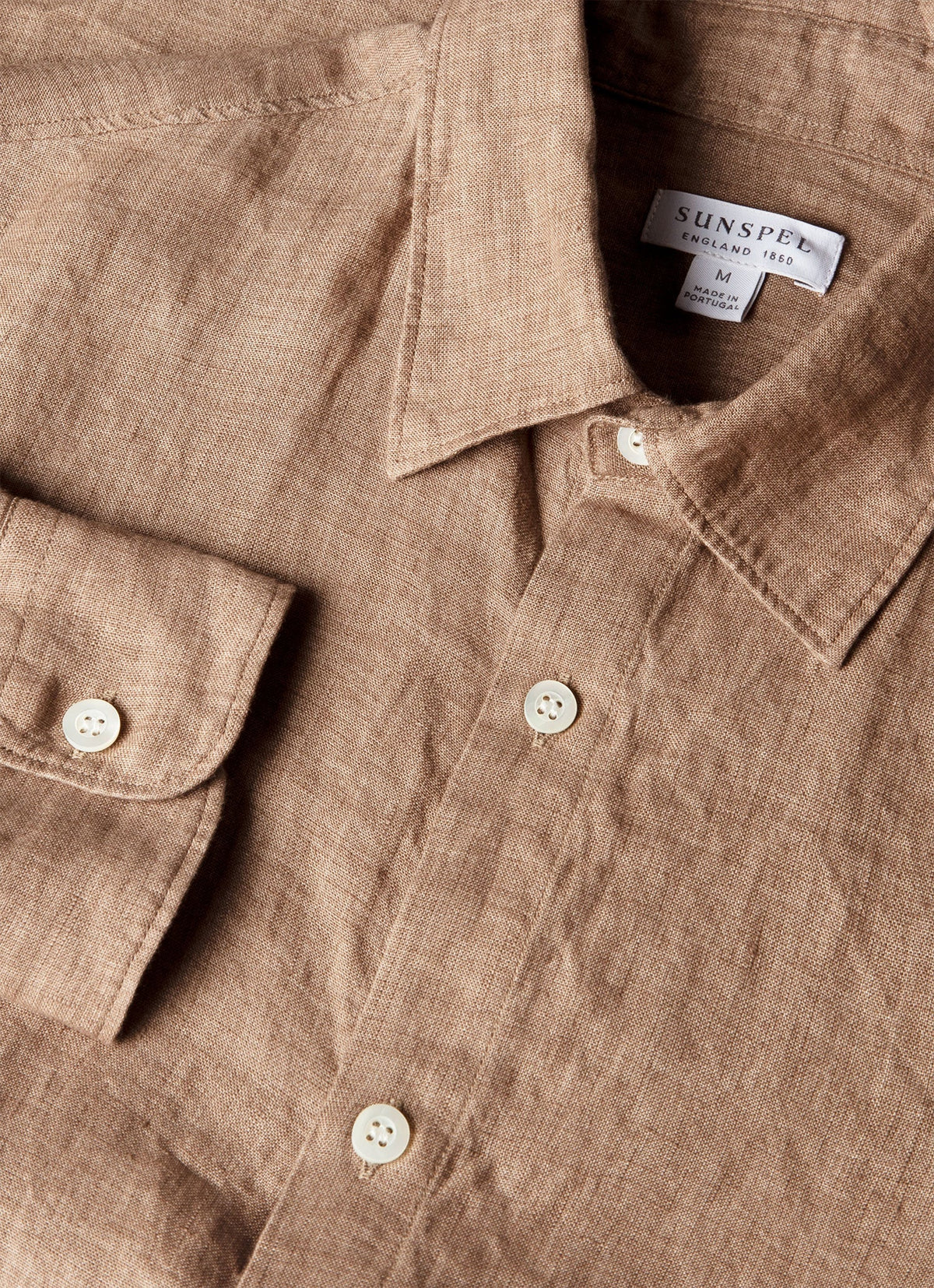 Chemise en lin homme couleur Noyer