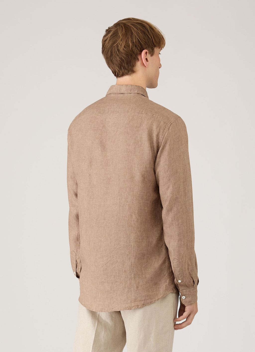 Chemise en lin homme couleur Noyer