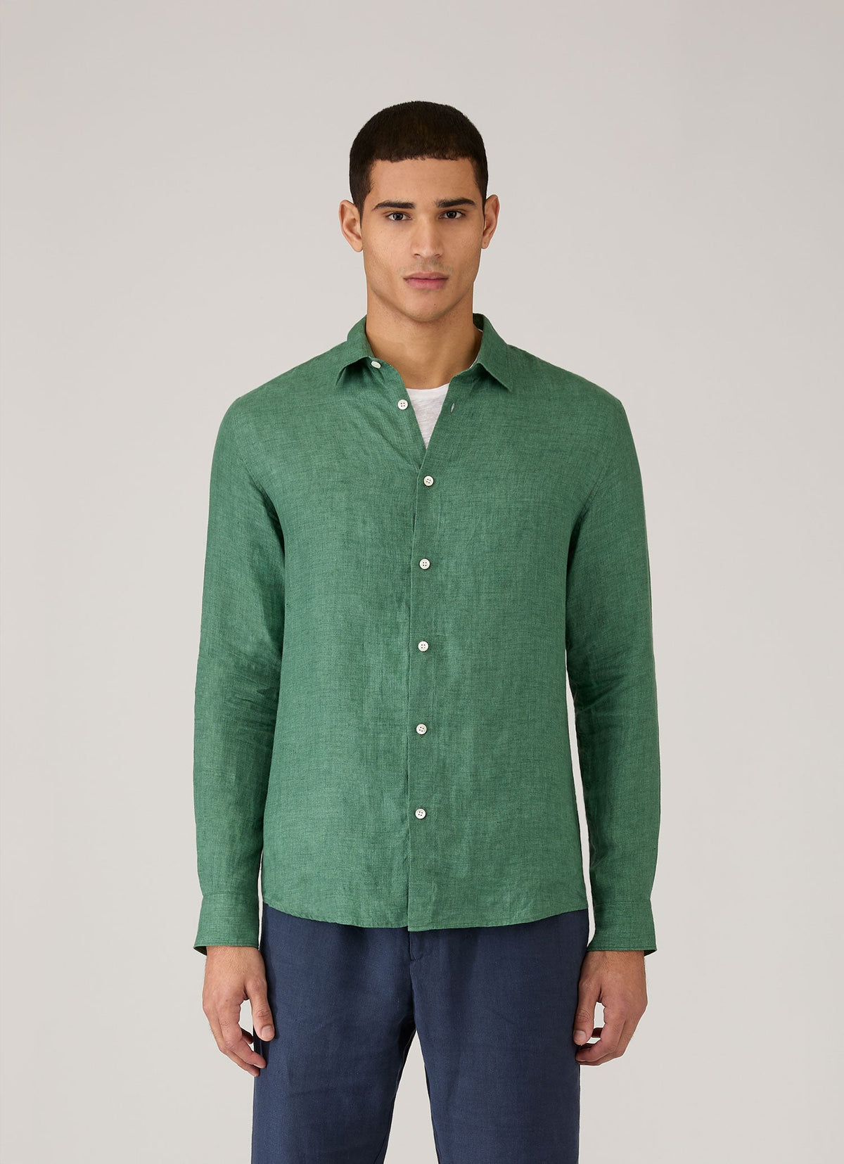 Chemise en lin homme vert vif