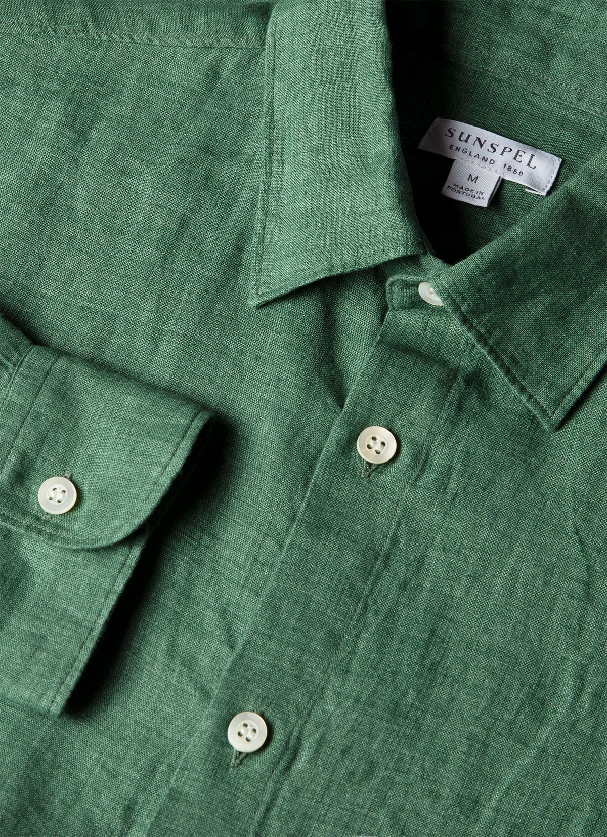 Chemise en lin homme vert vif