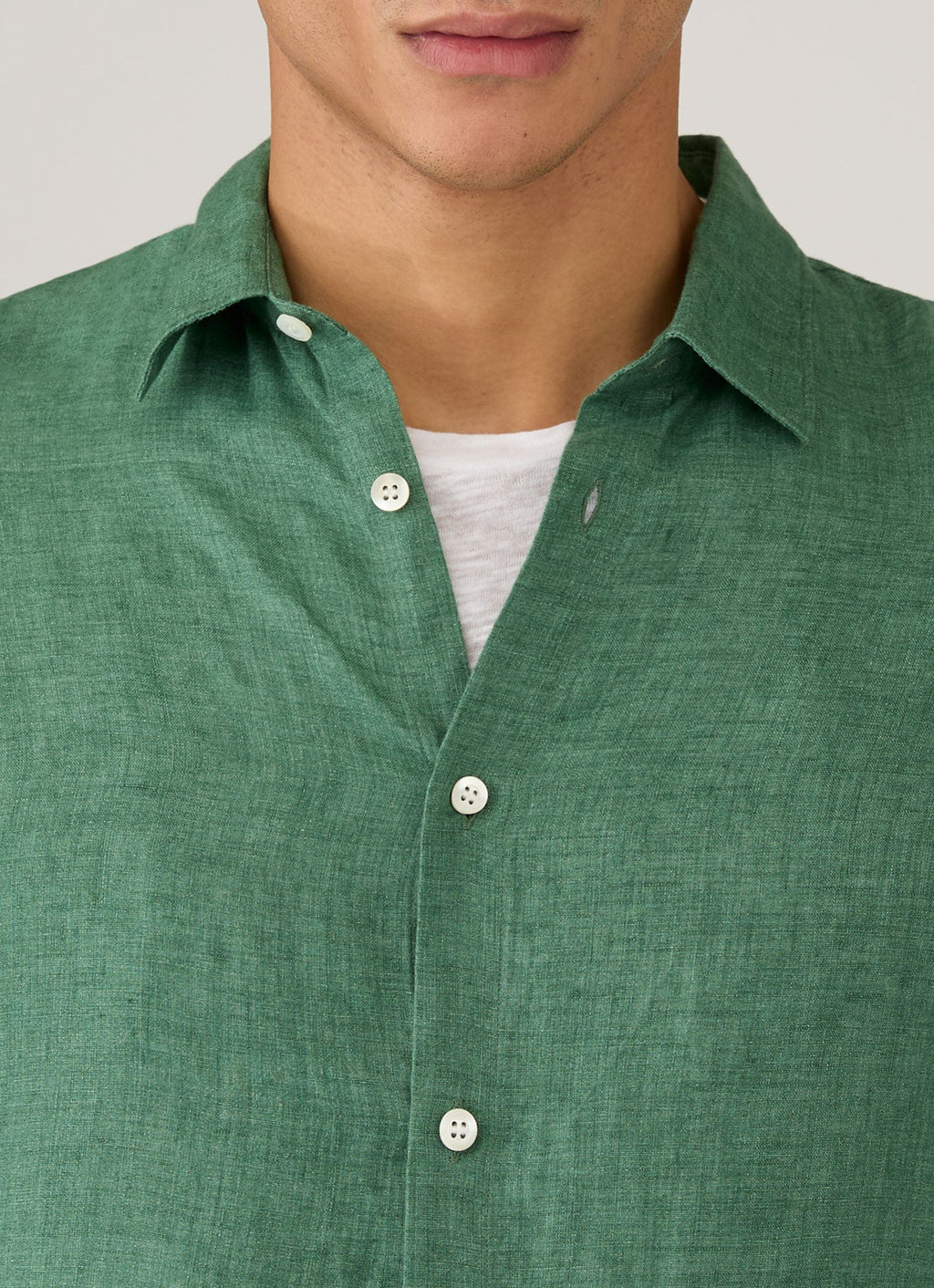 Chemise en lin homme vert vif