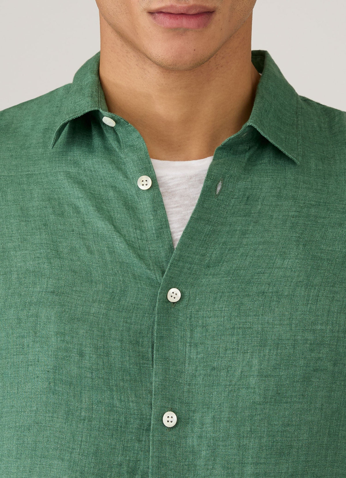 Chemise en lin homme vert vif