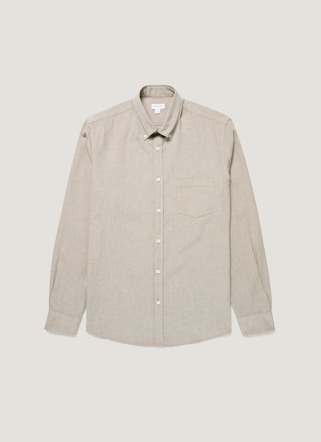 Chemise Oxford boutonnée pour homme en kaki clair