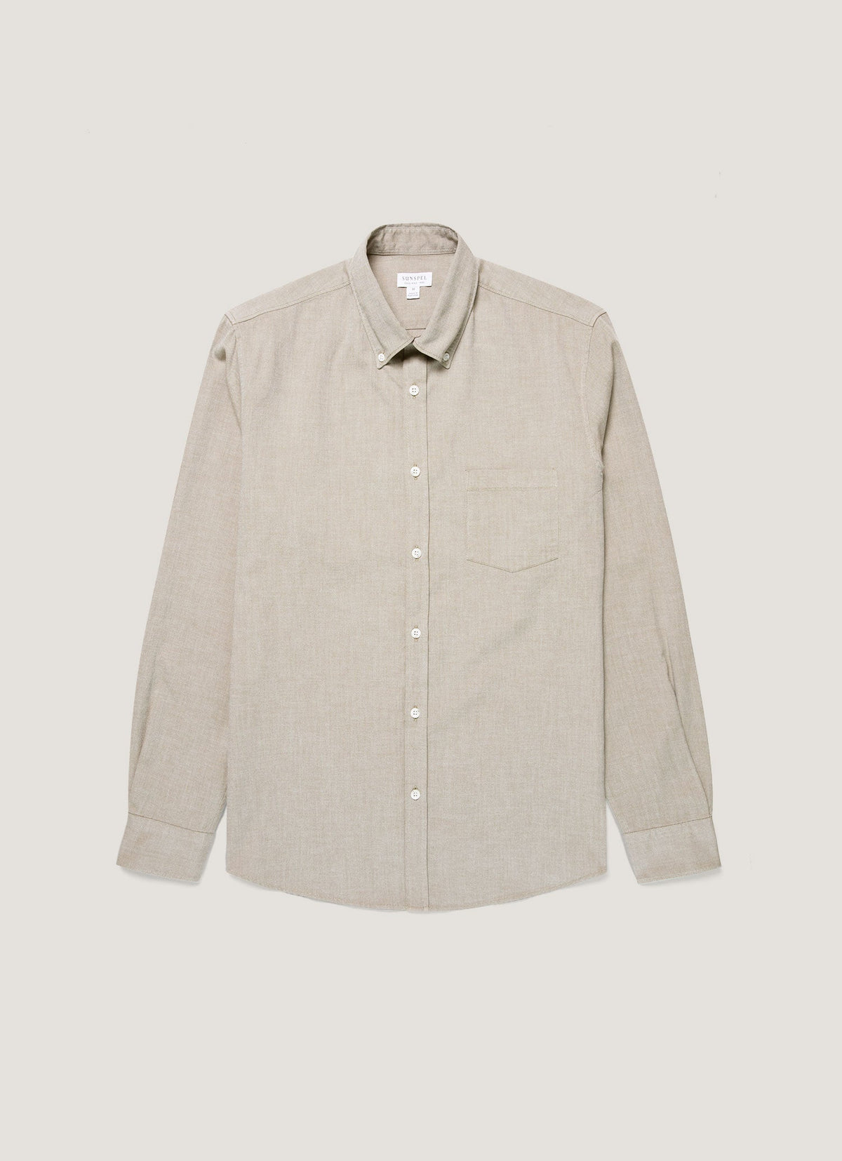 Chemise Oxford boutonnée pour homme en kaki clair