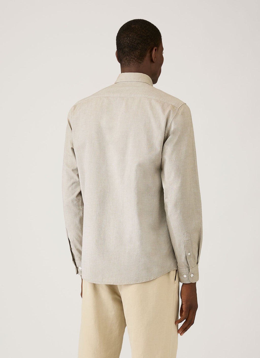 Chemise Oxford boutonnée pour homme en kaki clair