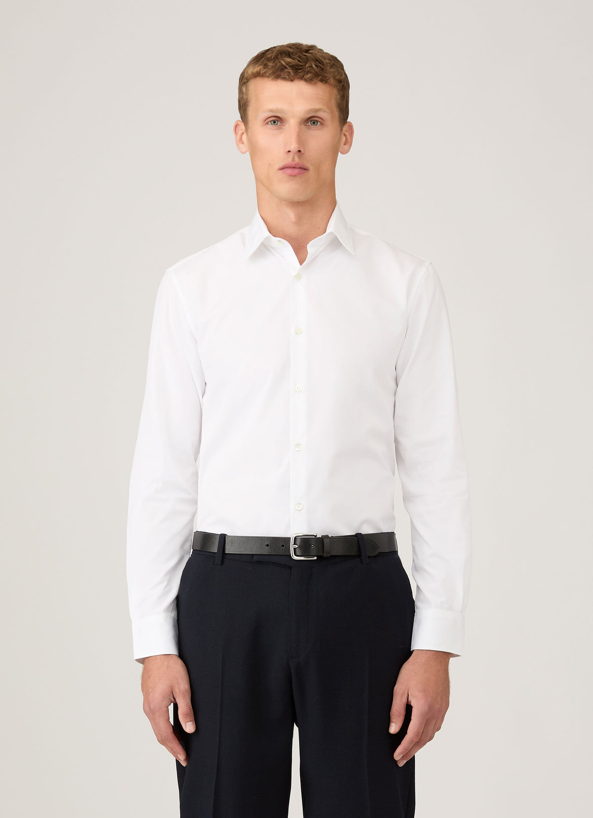 Chemise en coton Sea Island pour homme, coloris blanc