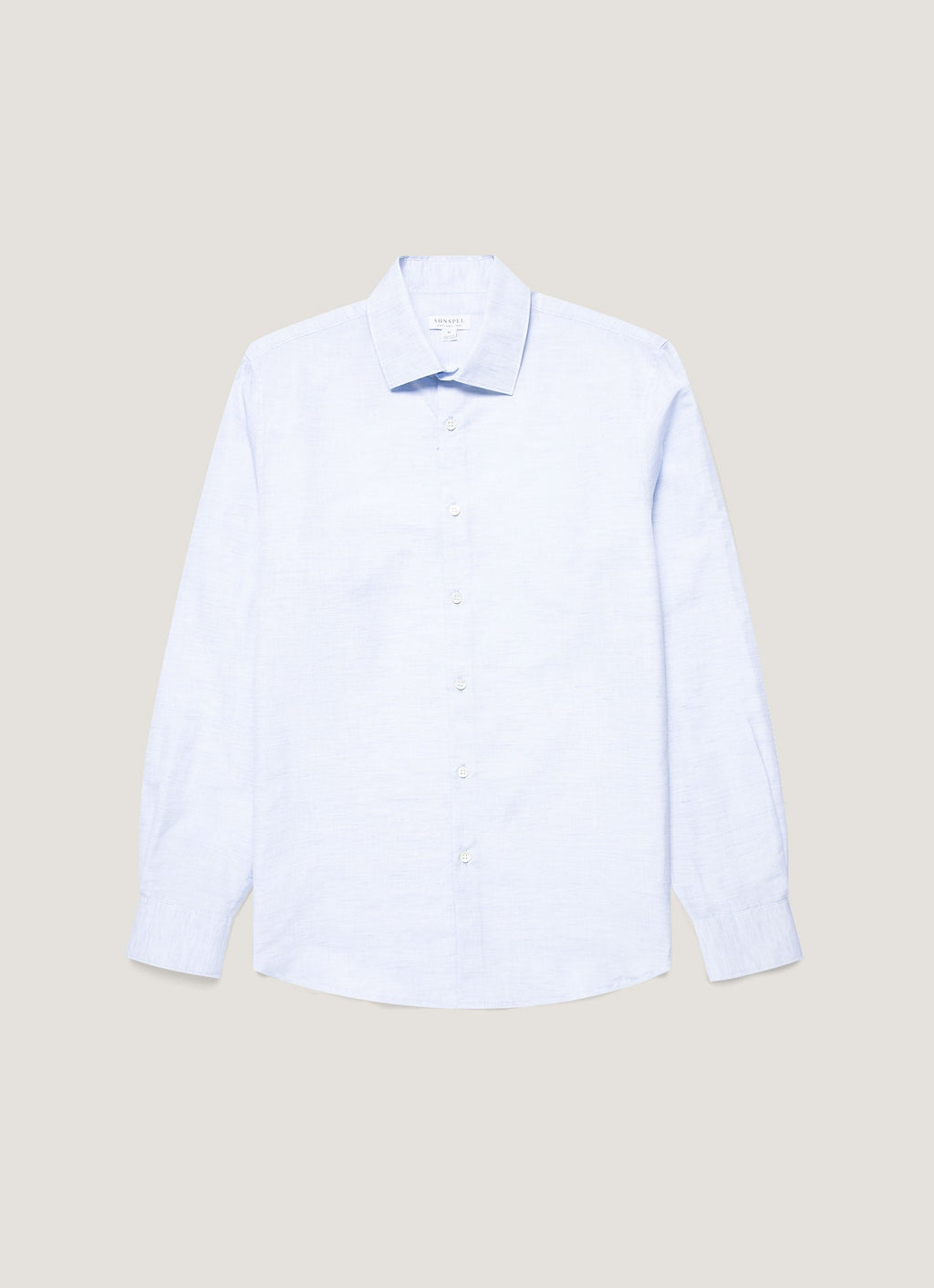 Chemise en lin et coton Sea Island pour homme, bleu clair