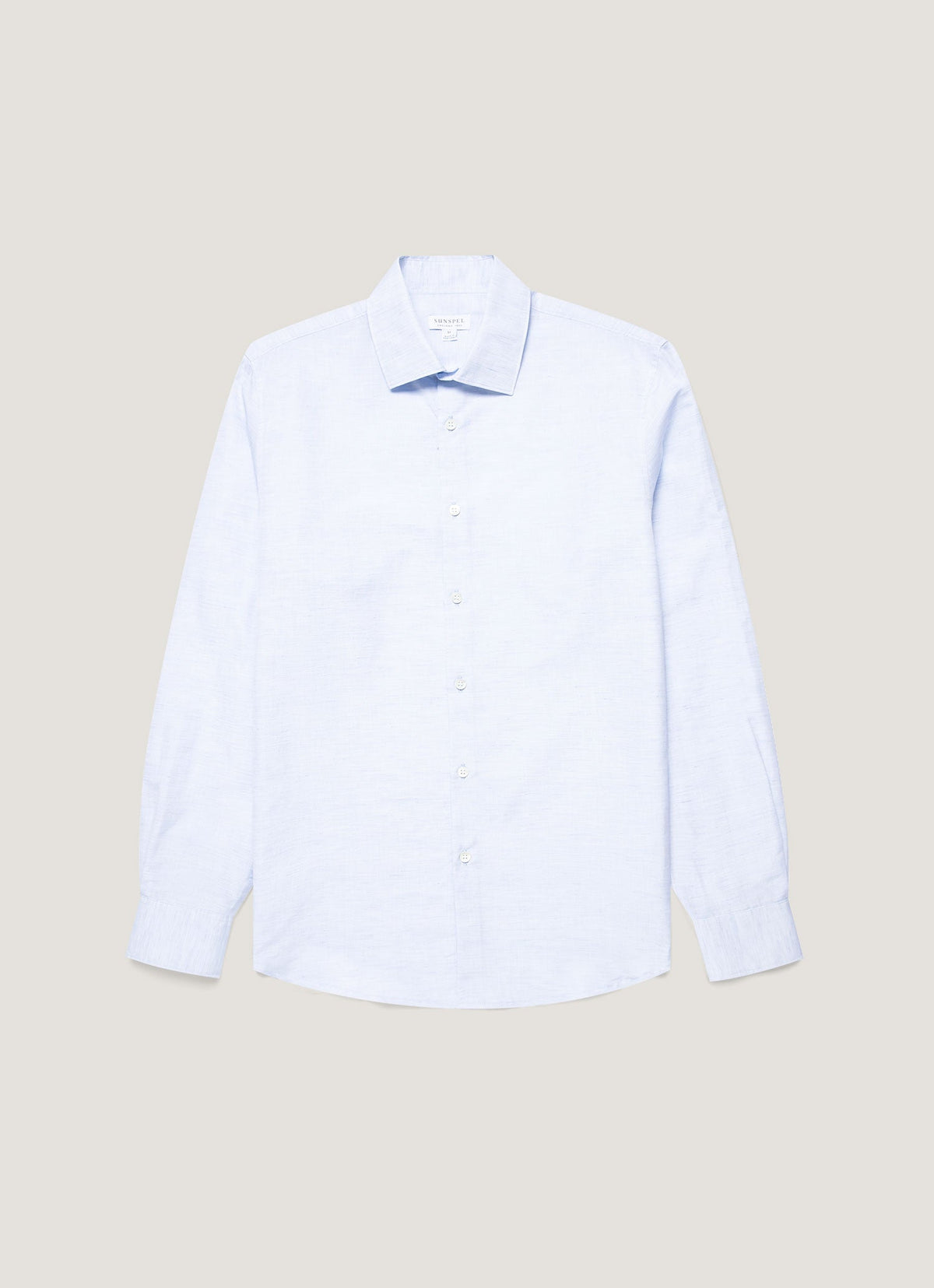 Chemise en lin et coton Sea Island pour homme, bleu clair