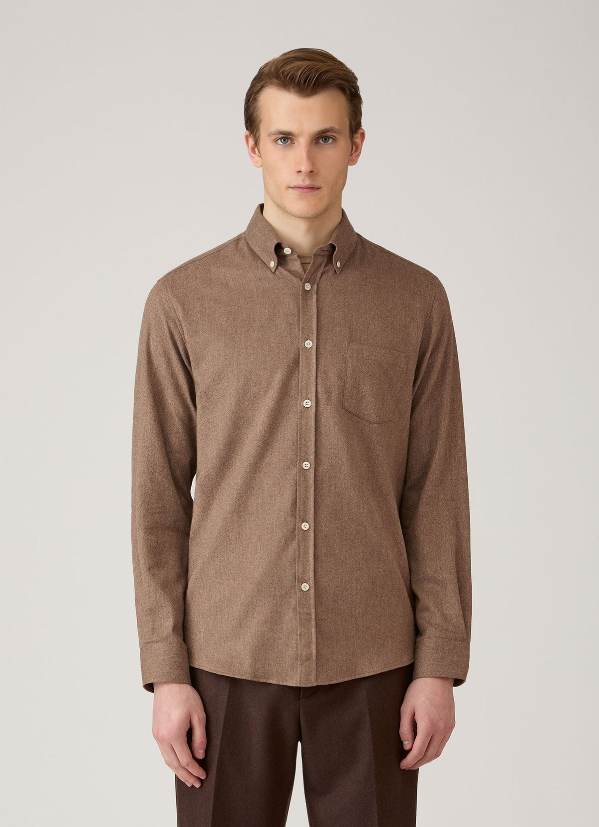Chemise à carreaux boutonnée en cèdre pour homme