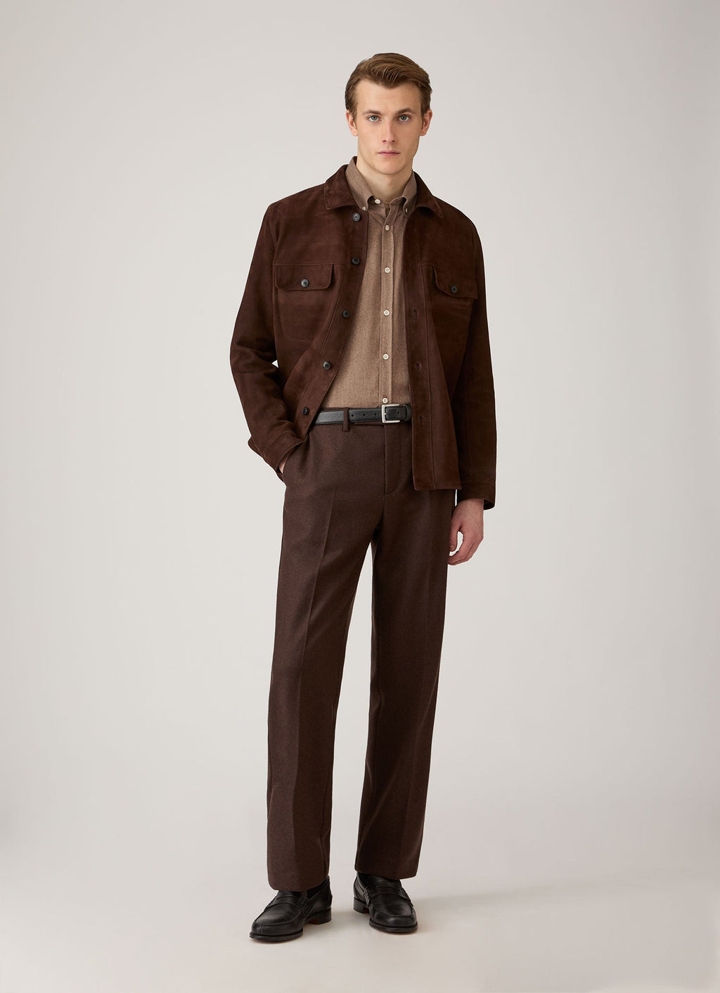 Chemise à carreaux boutonnée en cèdre pour homme