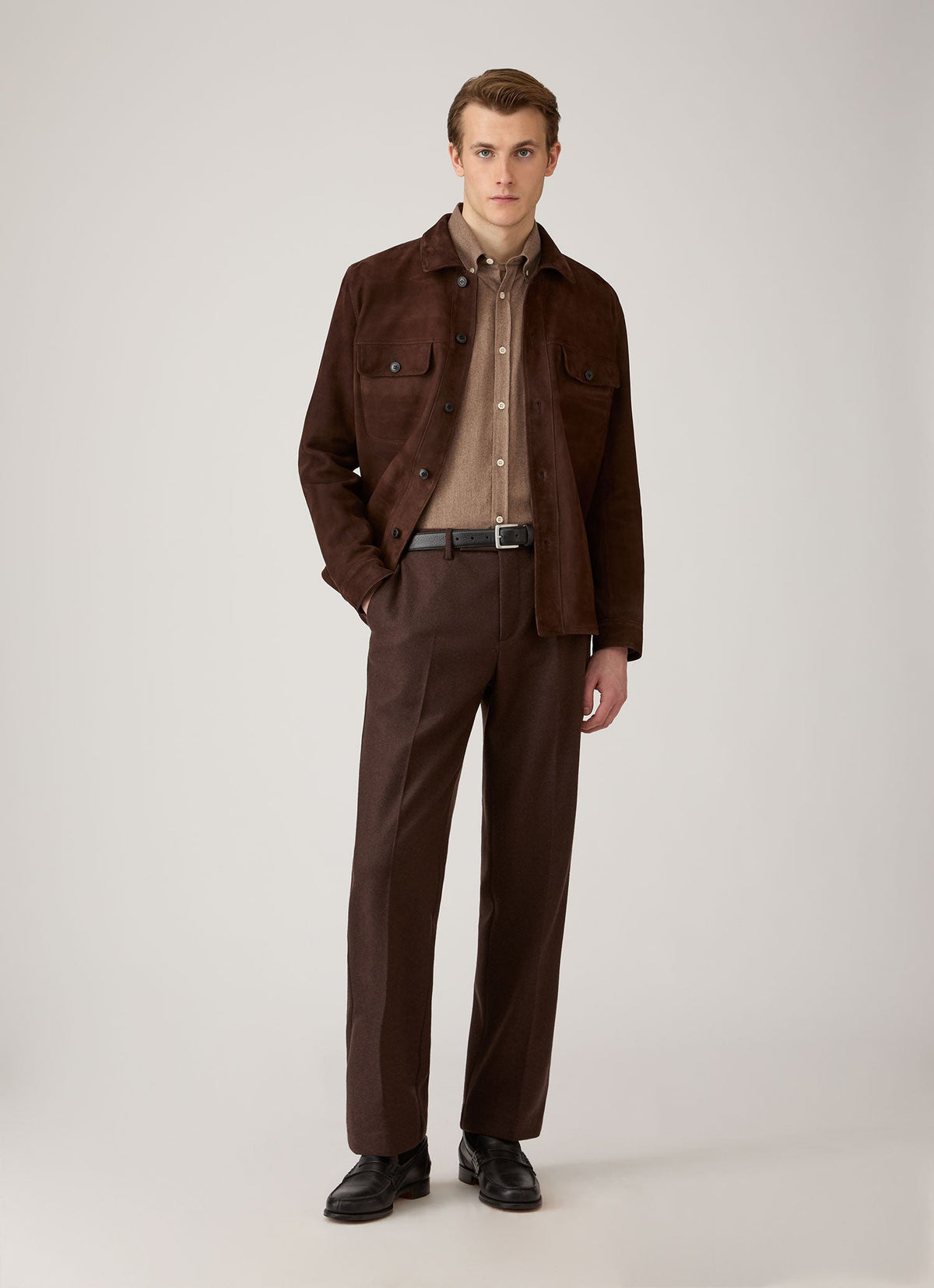 Chemise à carreaux boutonnée en cèdre pour homme