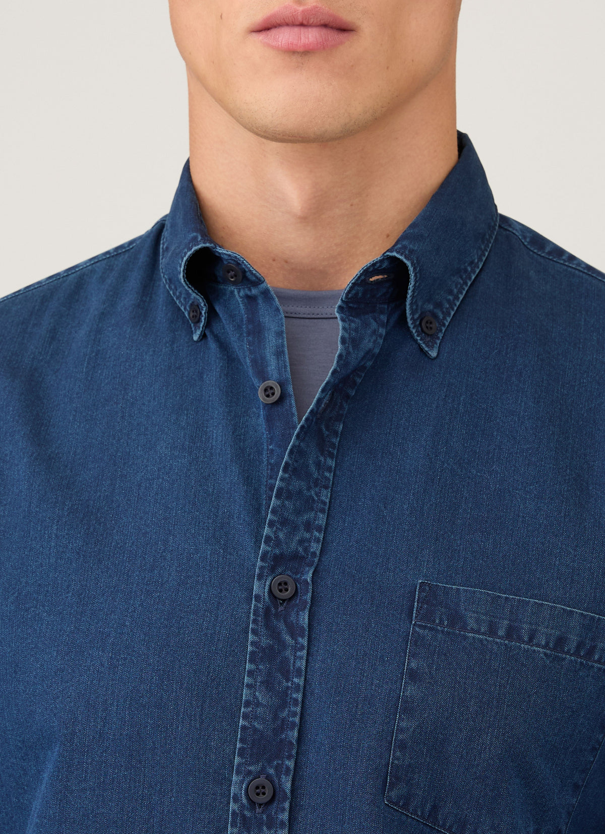Chemise habillée en twill indigo pour homme