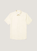 Chemise homme manches courtes en coton et lin écrue