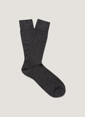 Chaussettes côtelées en laine mérinos pour homme, coloris gris anthracite chiné
