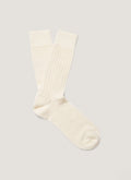 Chaussettes côtelées en laine mérinos pour hommes, coloris blanc archive
