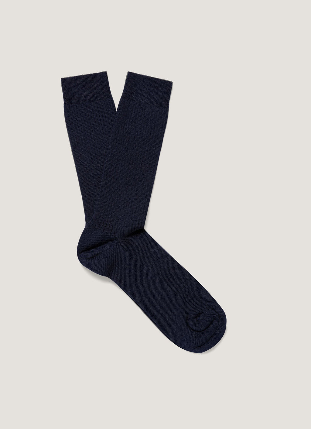 Chaussettes côtelées en coton pour homme - bleu marine
