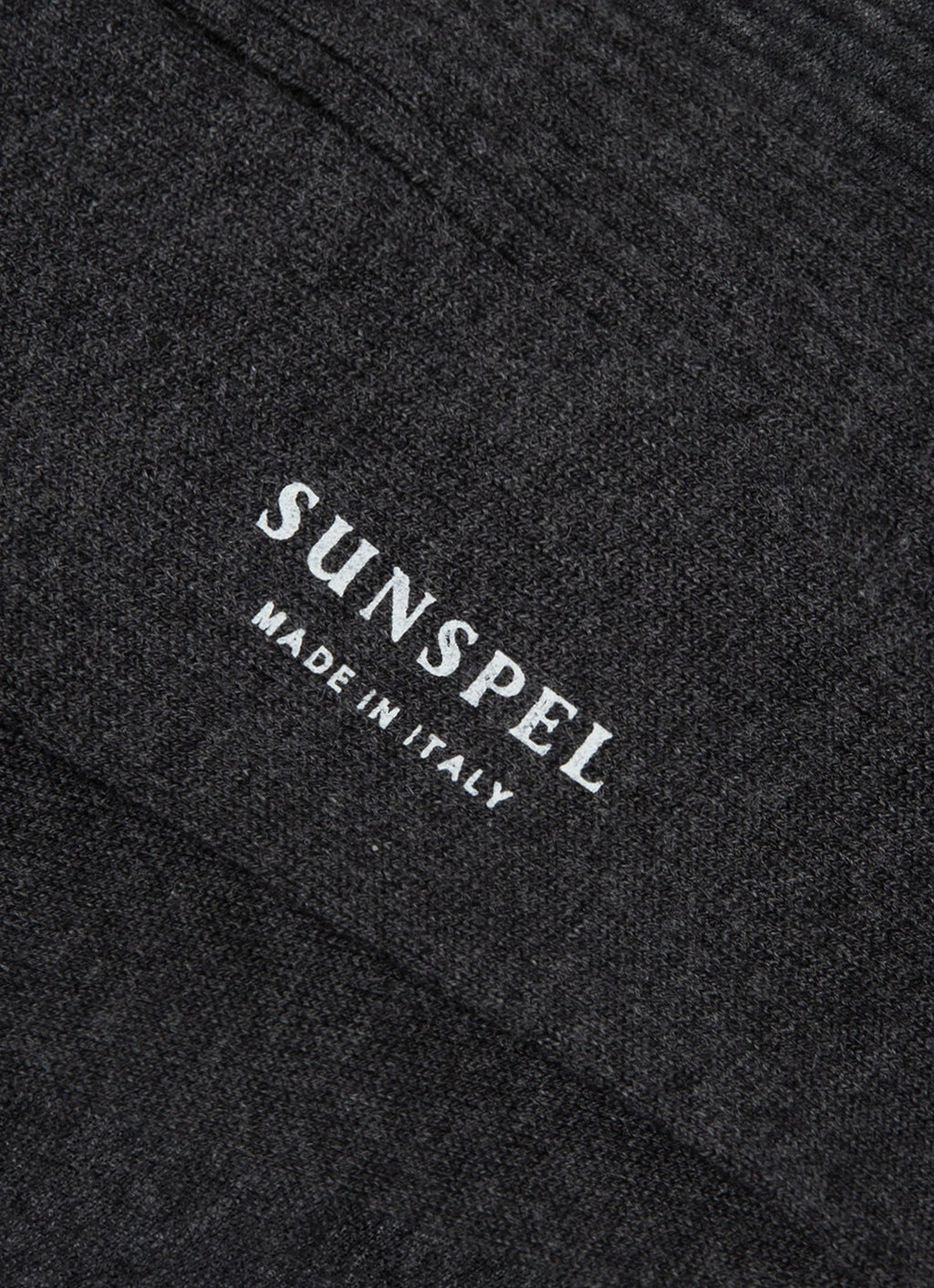 Men's Cotton Ribbed Socks in Charcoal Melange