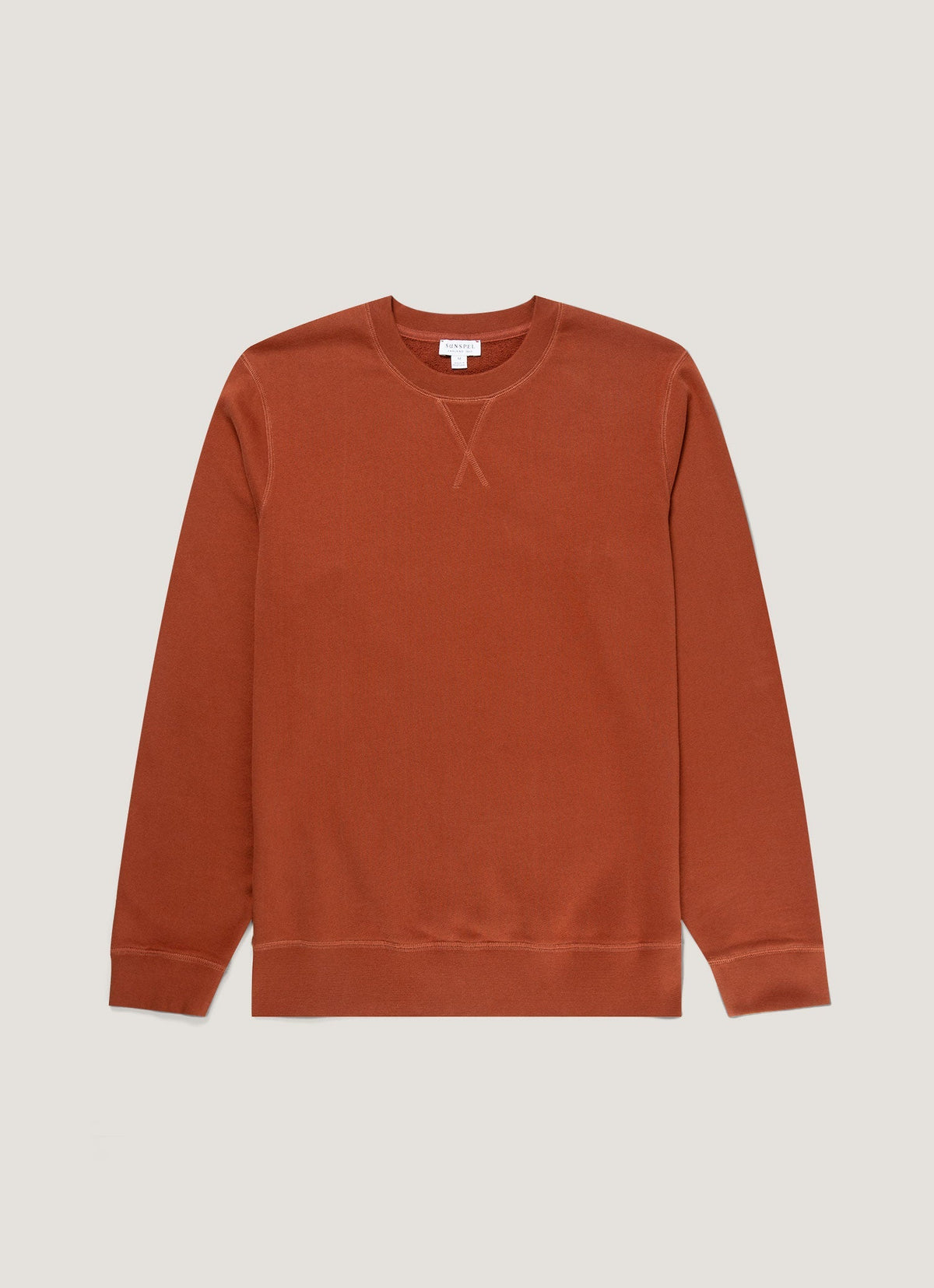 Sweat-shirt bouclette homme couleur rouille
