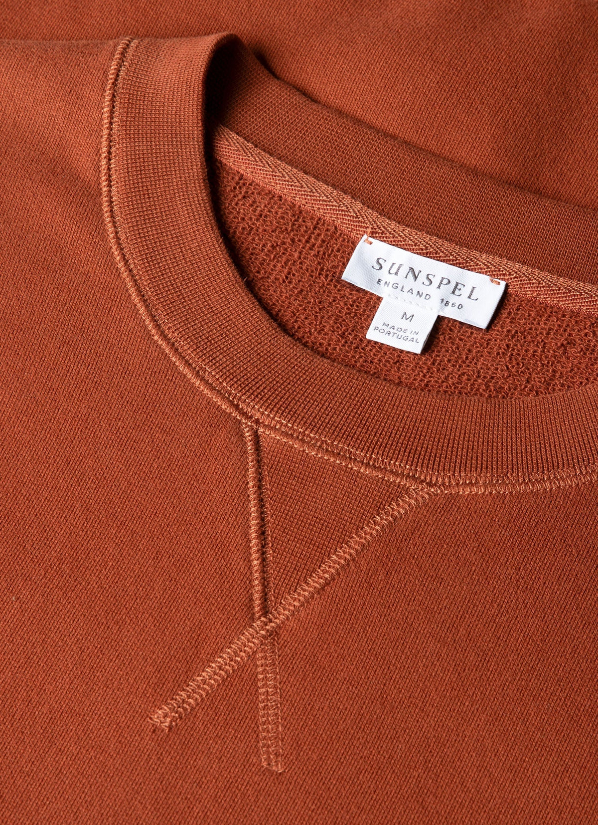 Sweat-shirt bouclette homme couleur rouille