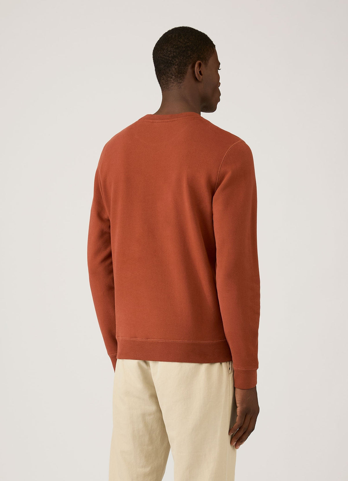 Sweat-shirt bouclette homme couleur rouille