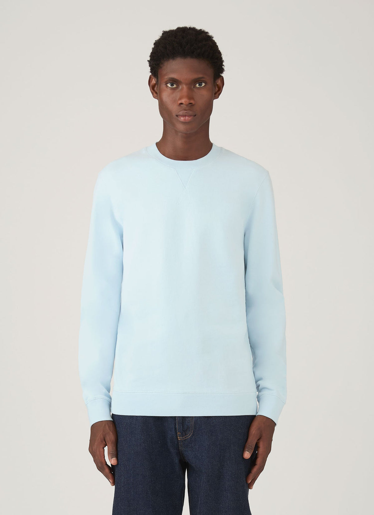 Sweat-shirt bouclette homme bleu givré