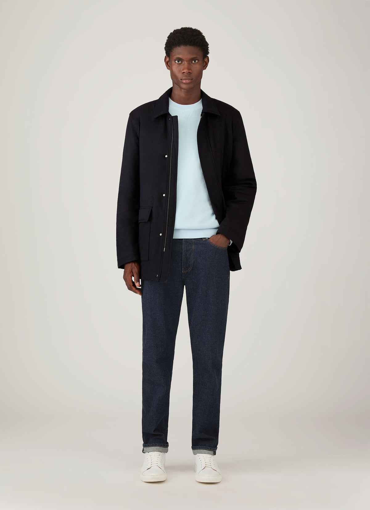 Sweat-shirt bouclette homme bleu givré
