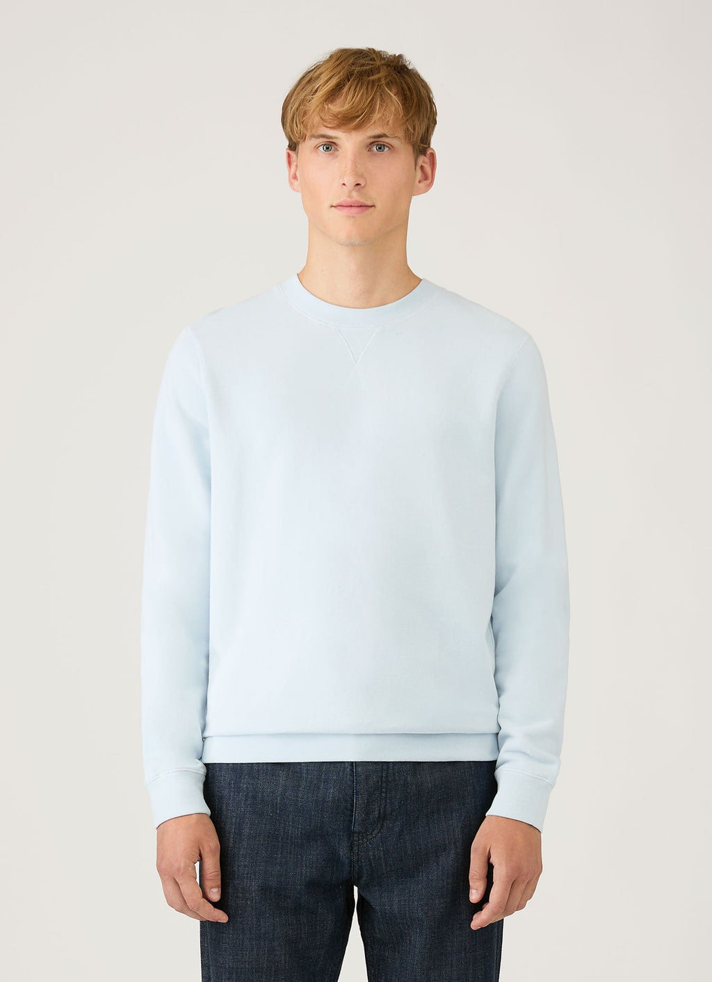 Sweat-shirt bouclette homme bleu pastel