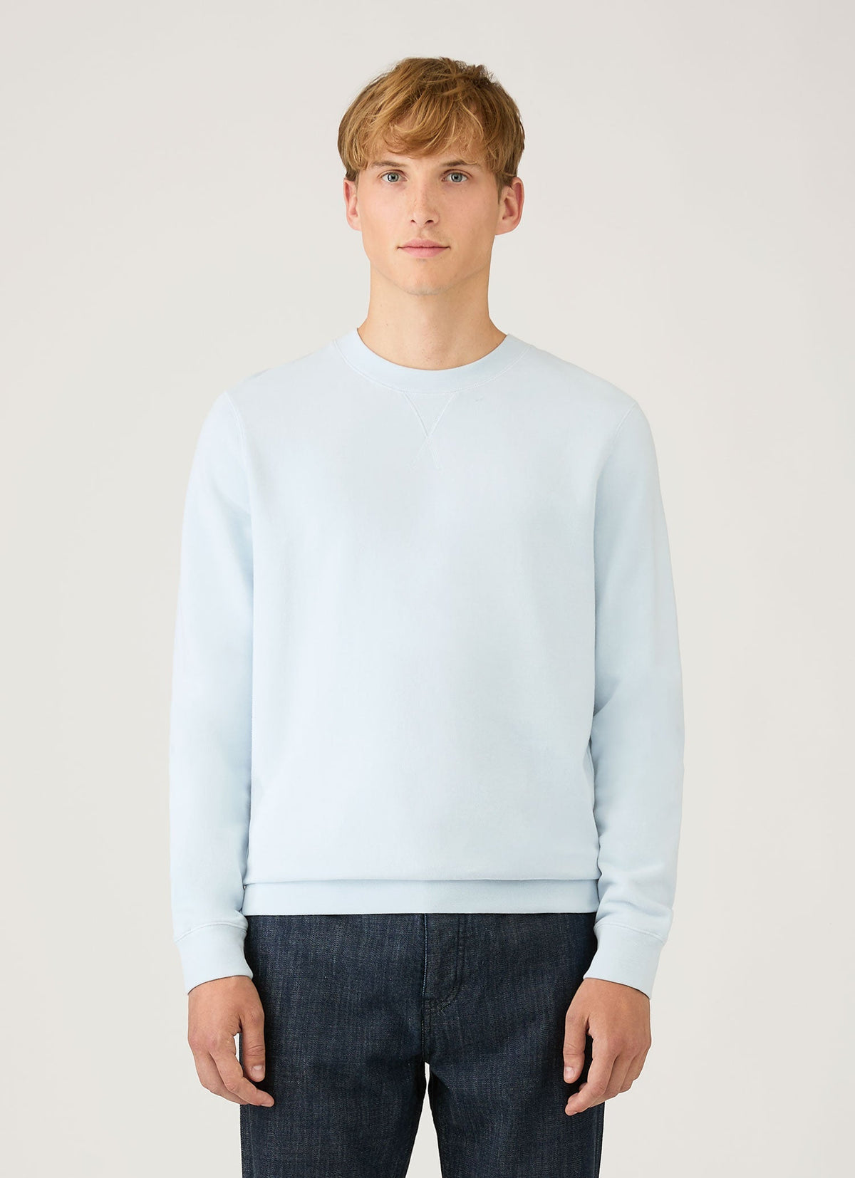 Sweat-shirt bouclette homme bleu pastel