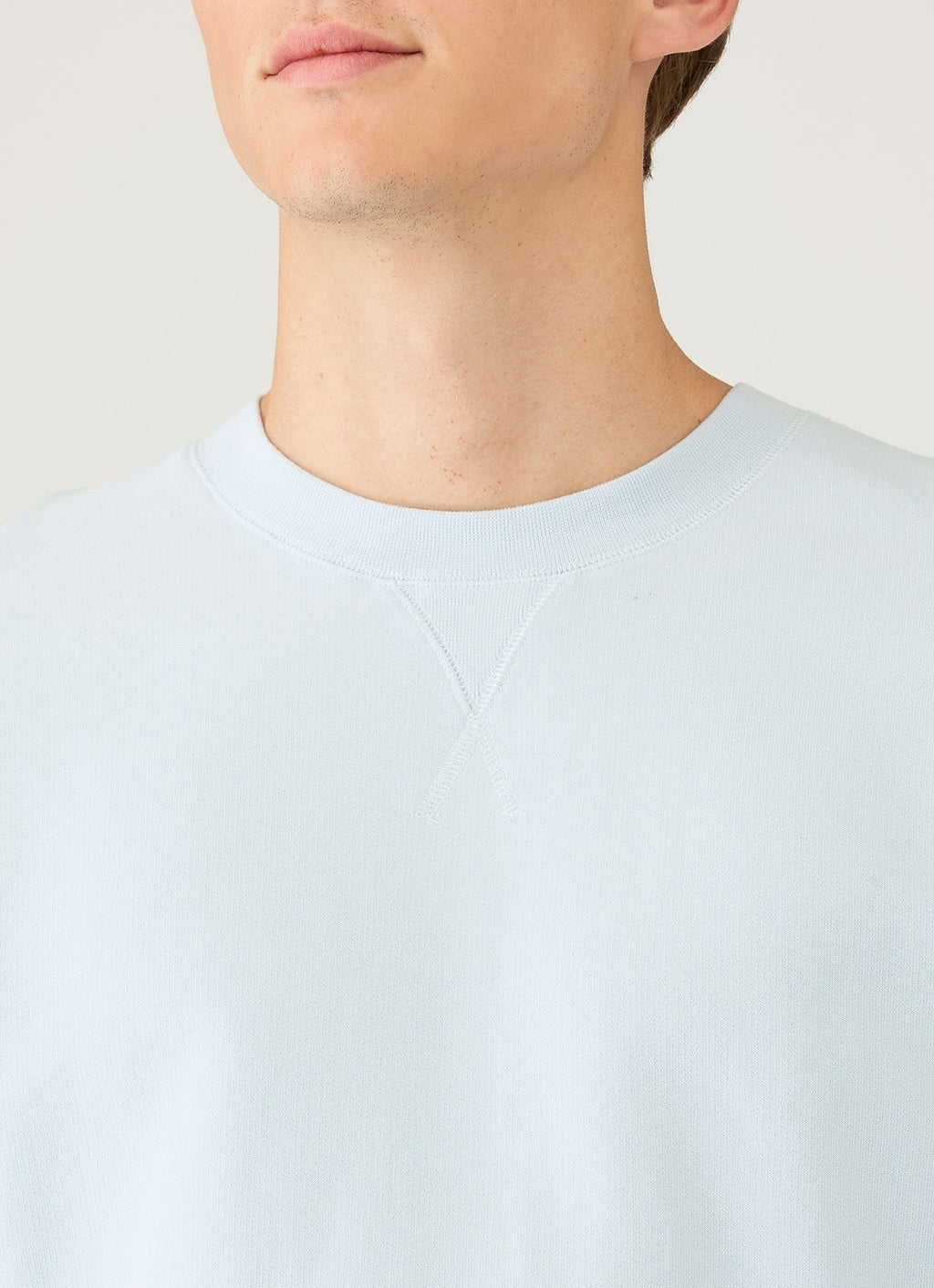 Sweat-shirt bouclette homme bleu pastel