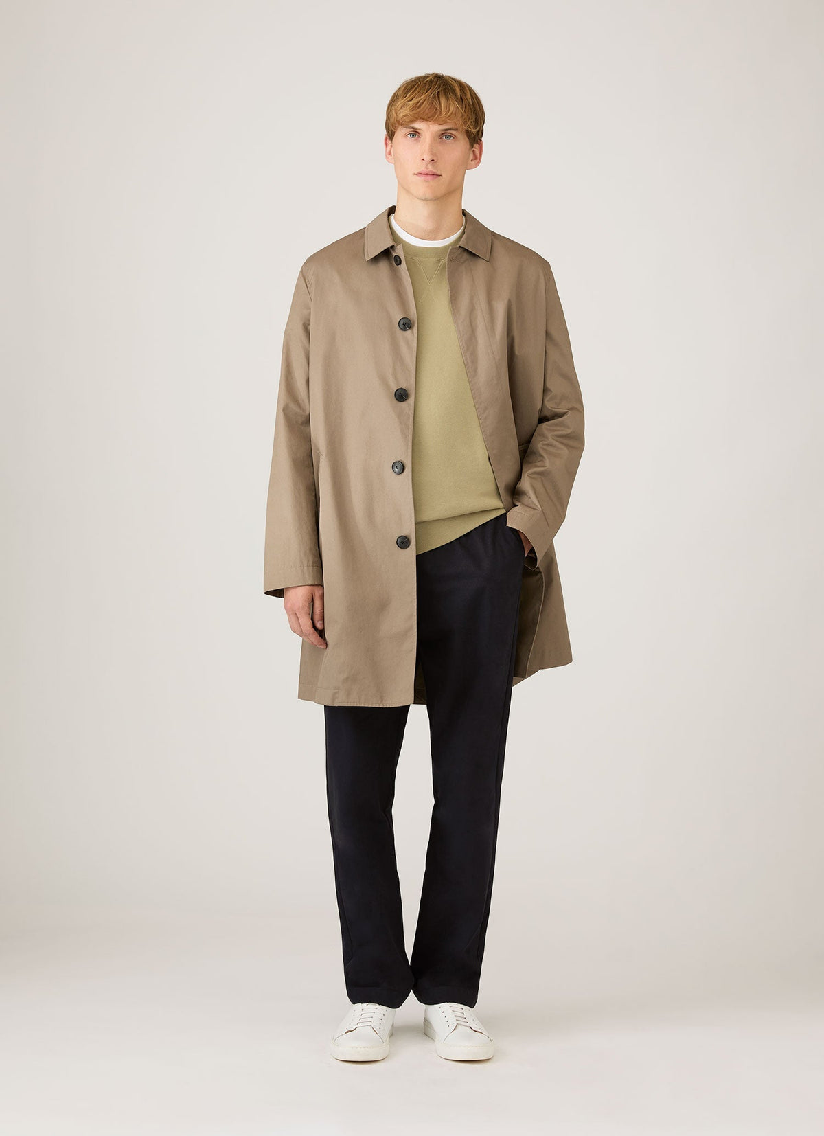 Sweat-shirt en molleton bouclé pour homme, couleur pistache