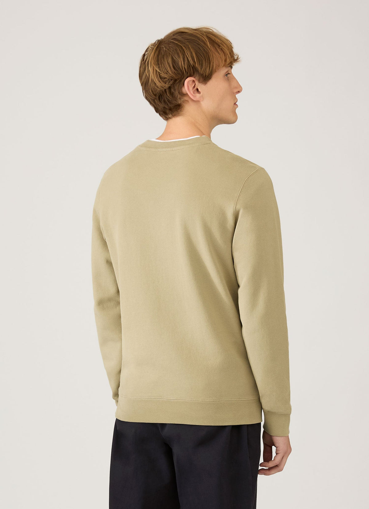 Sweat-shirt en molleton bouclé pour homme, couleur pistache