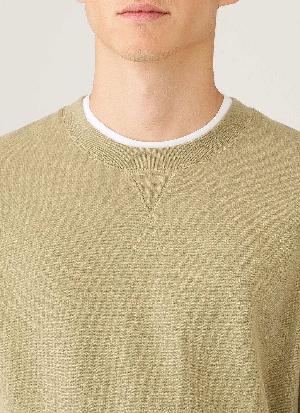 Sweat-shirt en molleton bouclé pour homme, couleur pistache