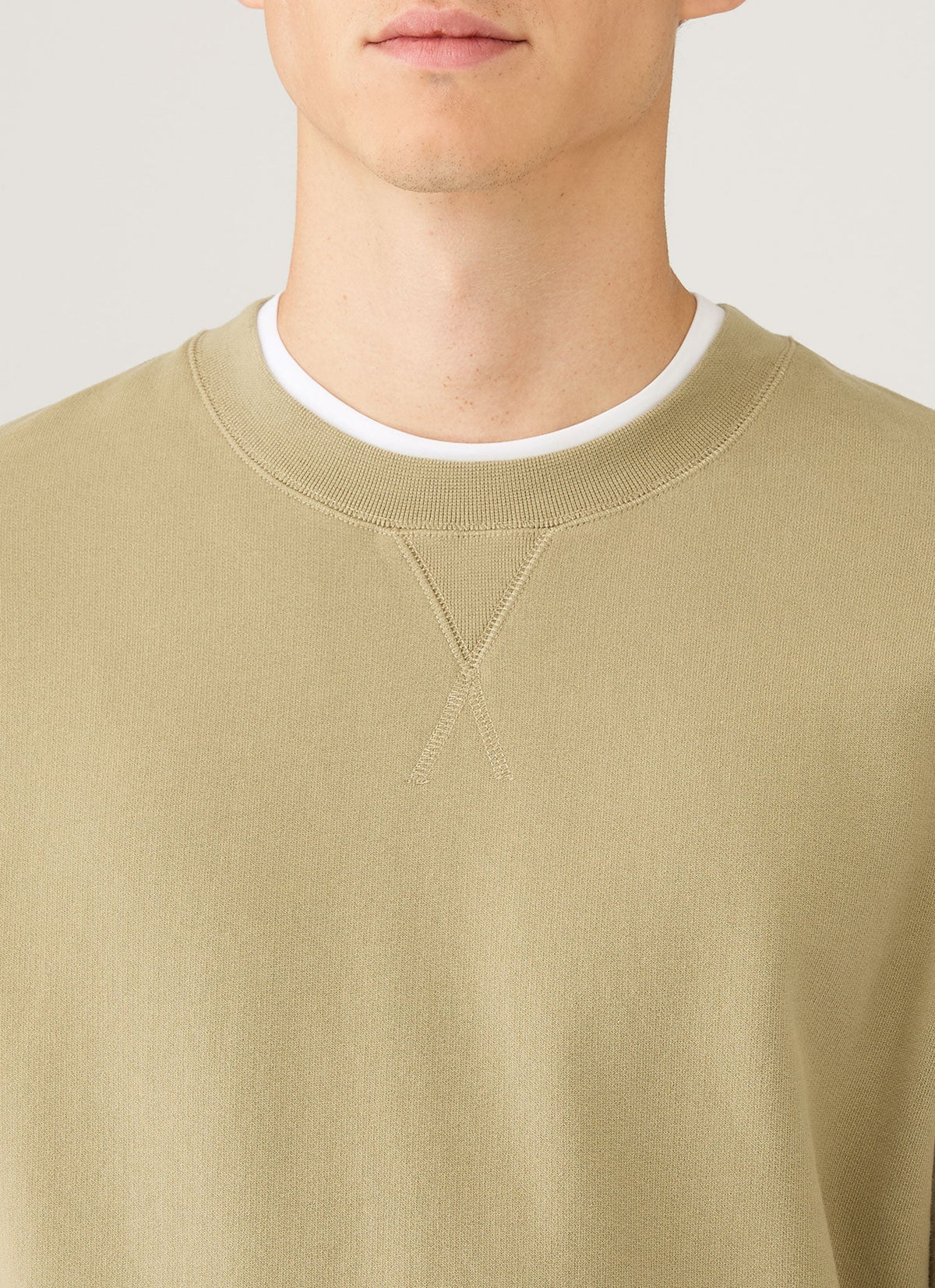Sweat-shirt en molleton bouclé pour homme, couleur pistache