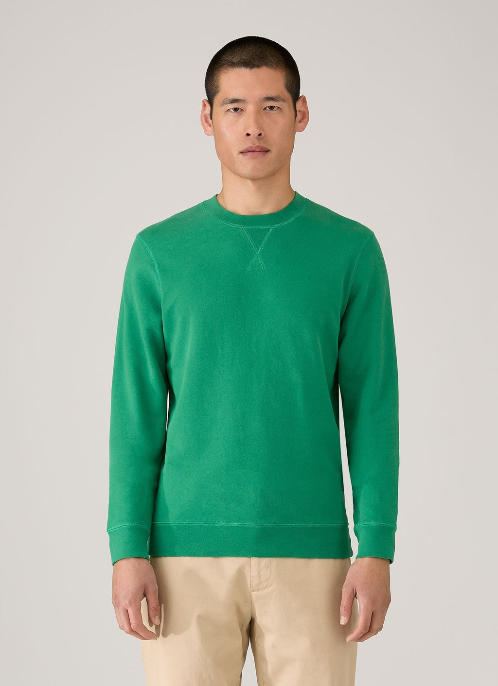 Sweat-shirt bouclette homme vert vif
