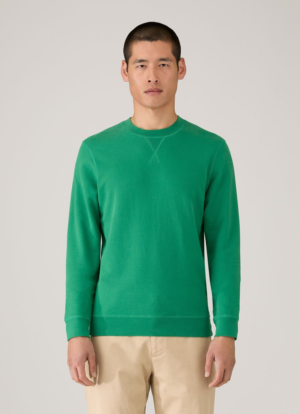 Sweat-shirt bouclette homme vert vif