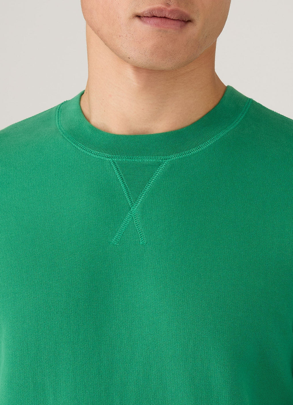Sweat-shirt bouclette homme vert vif