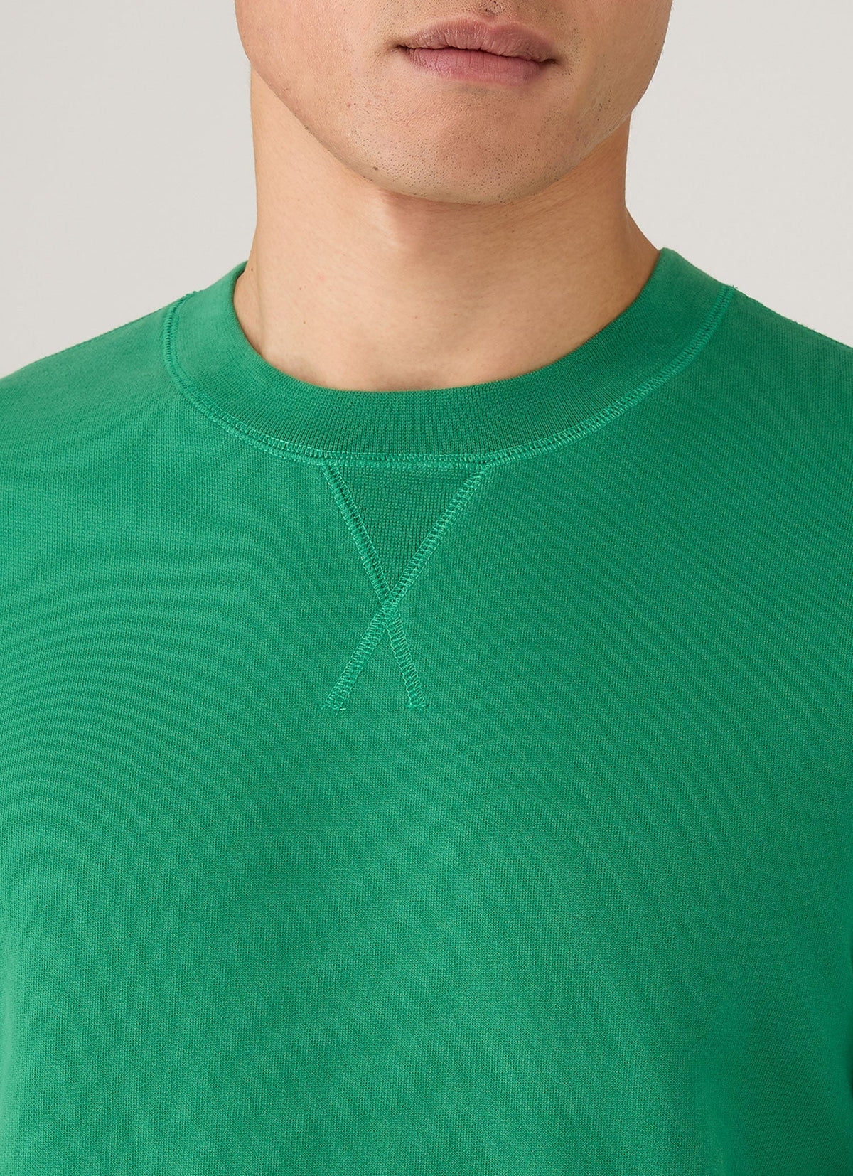 Sweat-shirt bouclette homme vert vif