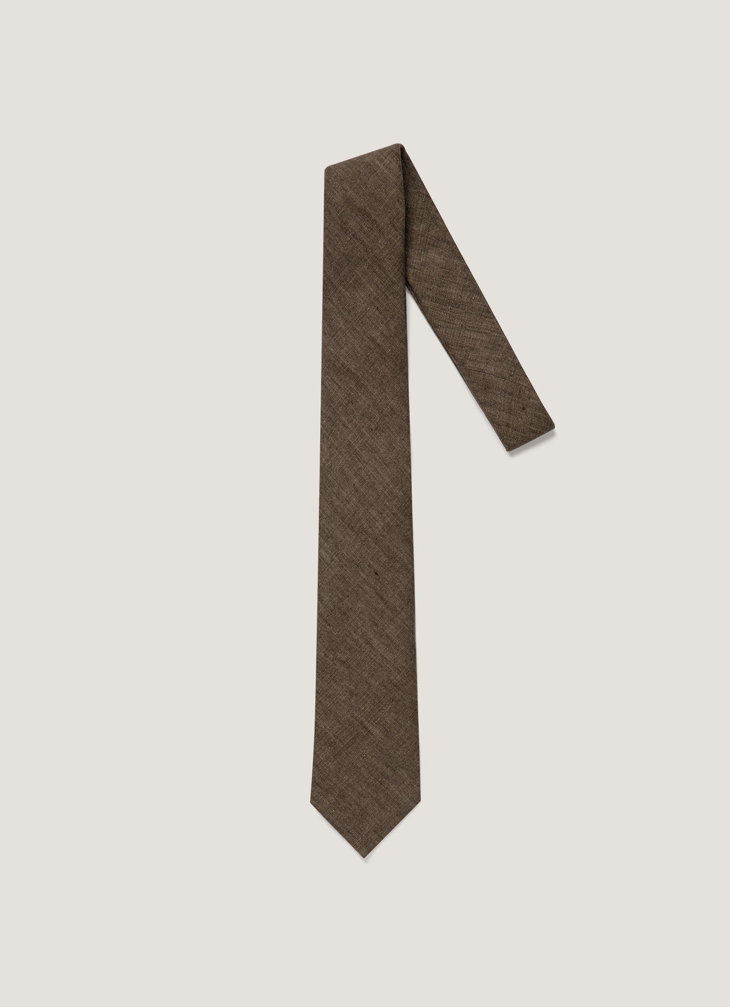 Cravate en lin pour homme Noyer foncé