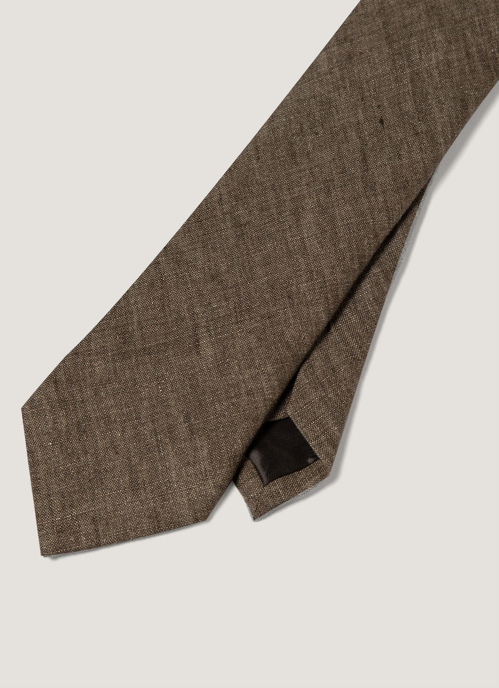 Cravate en lin pour homme Noyer foncé