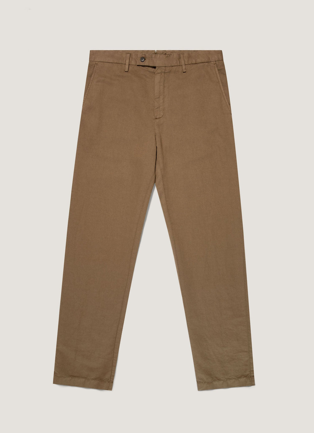 Pantalon homme en coton et lin couleur Cèdre foncé