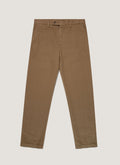 Pantalon homme en coton et lin couleur Cèdre foncé