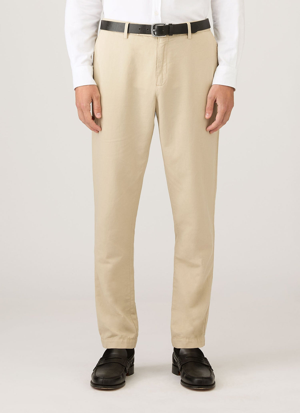 Pantalon en coton et lin pour homme couleur noisette