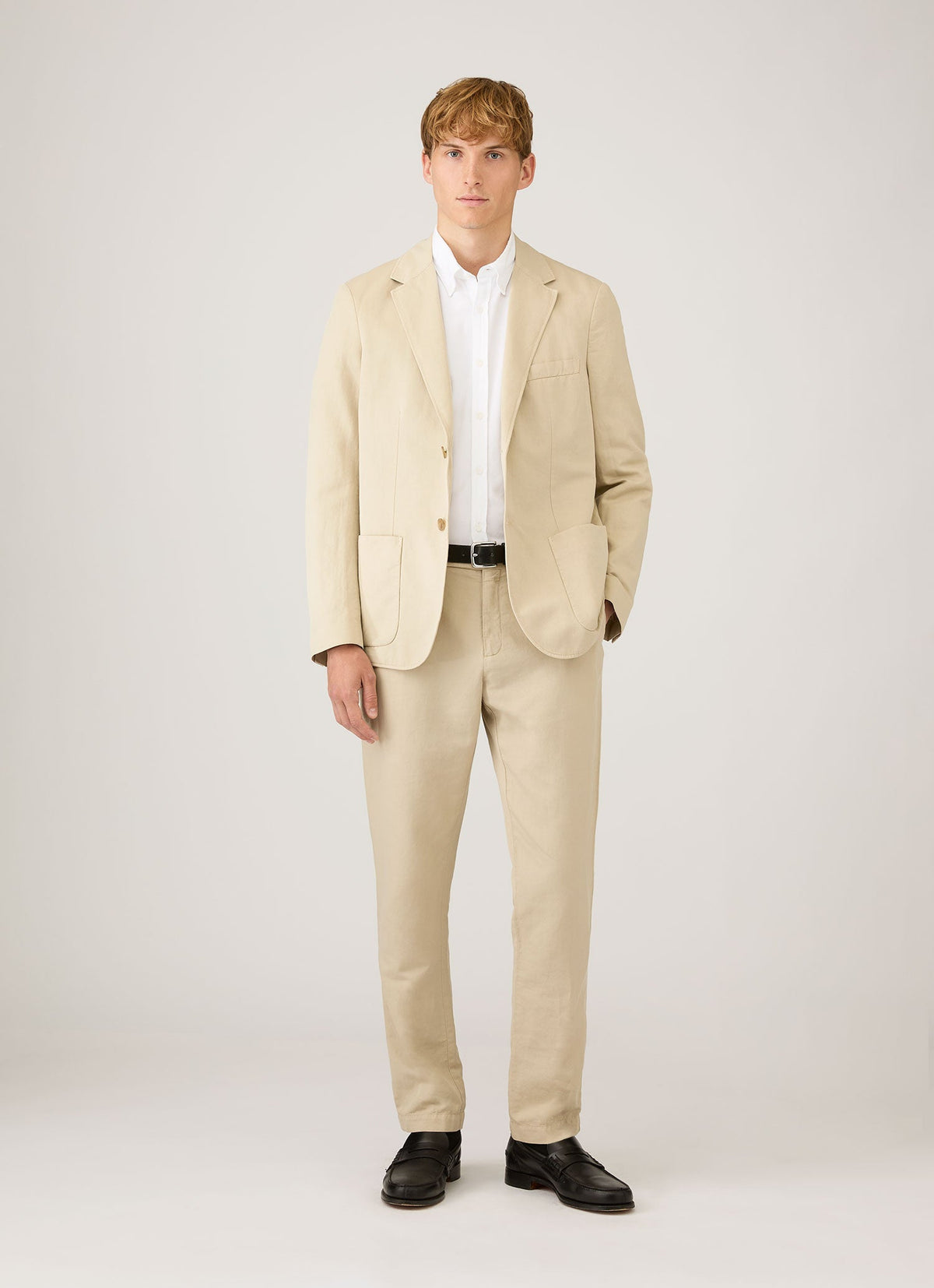 Pantalon en coton et lin pour homme couleur noisette
