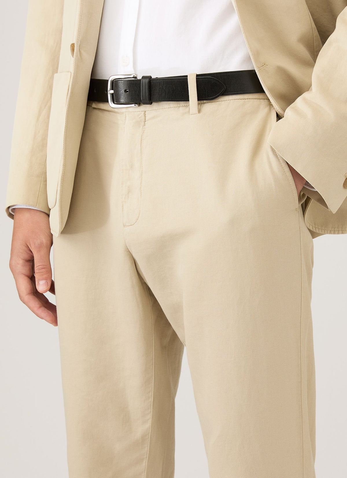 Pantalon en coton et lin pour homme couleur noisette